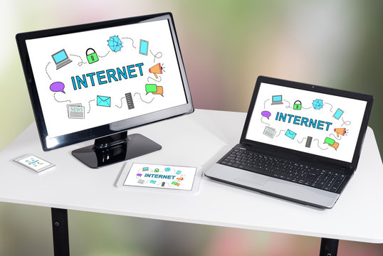 Internet concept on different devices