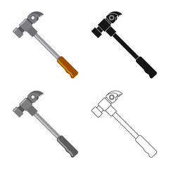 Vector design of mountaineering and peak sign. Set of mountaineering and camp stock symbol for web.