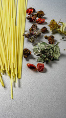 ingredients for cooking noodles with seasonings