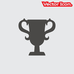 Winner trophy cup icon isolated sign symbol and flat style for app, web and digital design. Vector illustration.