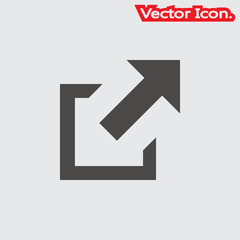 External Link icon isolated sign symbol and flat style for app, web and digital design. Vector illustration.