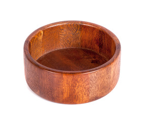 wooden bowl on a white background