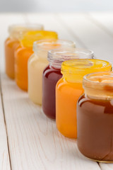 Jars full of fruit purees