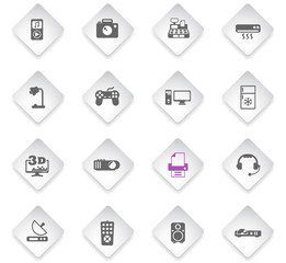 electronics supermarket icon set
