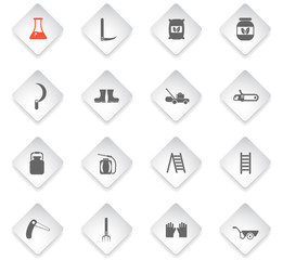 garden tools icon set