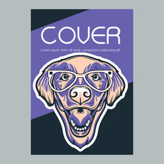 Pug Dog in a glasses. Vector illustration