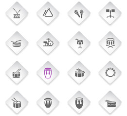 rhythm instruments icon set
