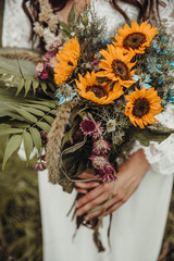 Brautstrauß Sonnenblumen Sommer