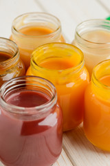 Jars full of baby food