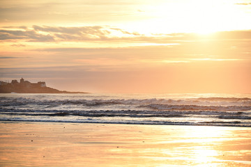 Early beautiful morning on the Atlantic Ocean. USA. Maine.
