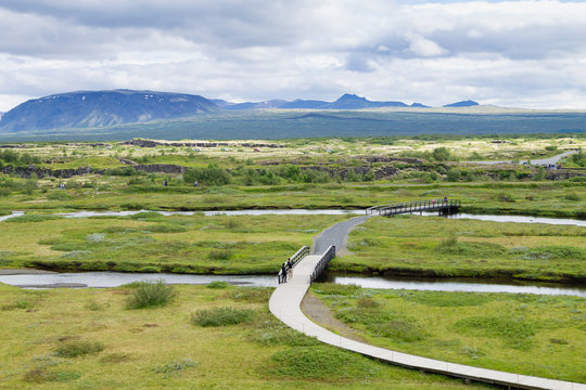 Thingvellir site, famous Icelandic landmark. Golden circle
