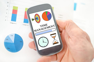 Time management concept on a smartphone
