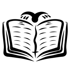 Open Bible and flying bird, spirituality and faith