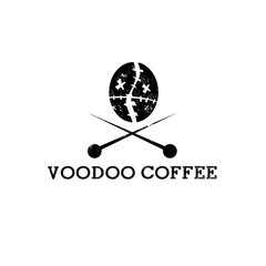 coffee bean in a form of voodoo head vector design template