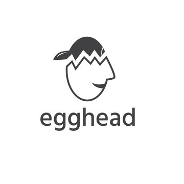 egghead boy in cap vector design template