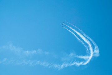 Planes perform aerobatics