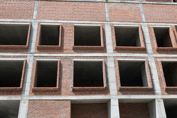 brick wall with windows