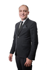 Portrait of handsome confident stylish hipster lambersexual model.