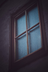 Classic and single wooden window