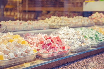 Sweets in the Turkish market.