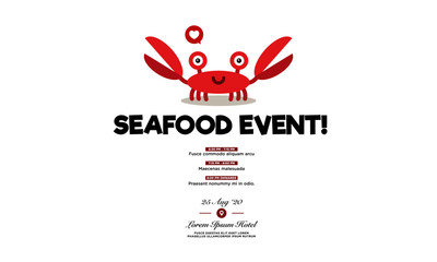 Seafood Festival Event Invitation Design with Where and When Details