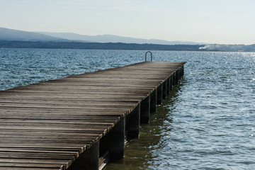 A pier on Lake Garda in Sermione village