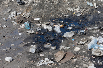 Oil spill and garbage