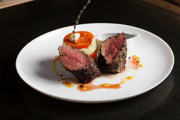 Steak on a platter