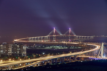 Night view of Incheon Bridge in Incheon Metropolitan City, South Korea