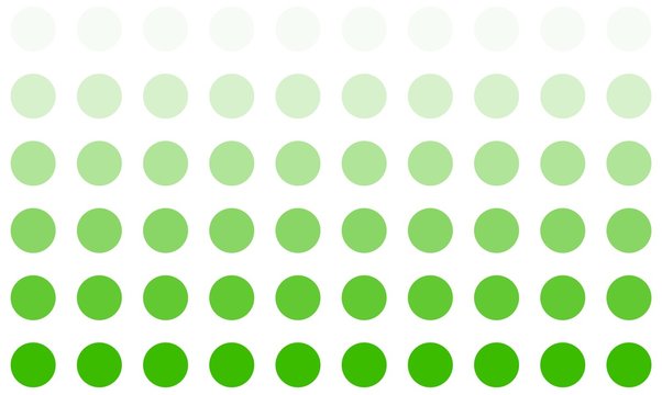 Grüne Kreise mit Farbverlauf auf weißem Hintergrund