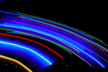 Abstract of Blurry colorful of motions LED lights