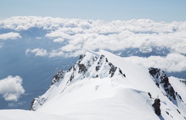 Fototapeta na wymiar Montnlanc mountain in the Chamonix Alps