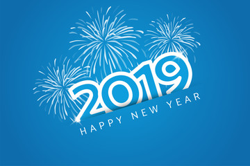 Fireworks at a celebration in New Year Day 2019.