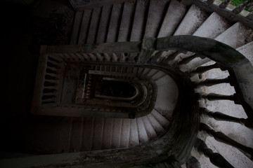Ruins of an abandoned hotel. decay and destruction.