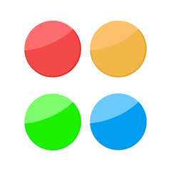 Pin magnet button. Circle color vector button