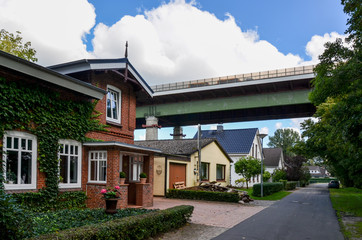 Fototapeta na wymiar Rader Hochbrücke am Nord-Ostsee.Kanal 
