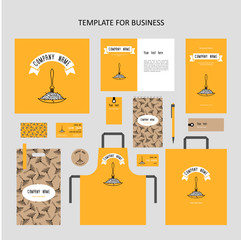 Corporate branding Fork with spaghetti white line