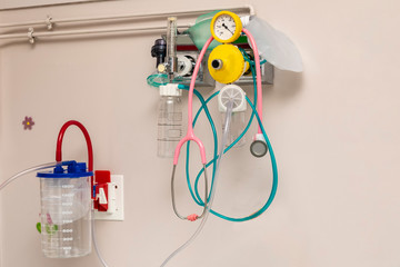 Place for resuscitation and examination of a newborn baby in the hospital Childbirth.