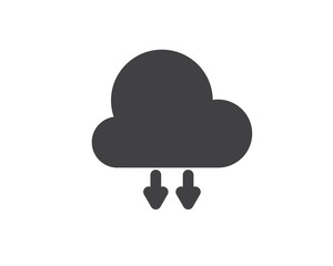 cloud download glyph solid icon illustration vector,cloud download icon illustration design