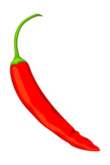 Cartoon red hot chilli pepper.