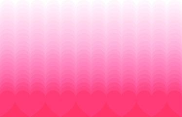 Valentine's day seamless pattern border with pink hearts. Seamless vector background
