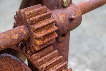 Rusted old iron at a workshop 