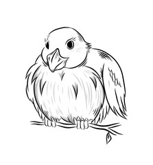 Bird bullfinch illustration isolated on white background.