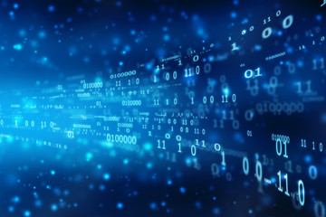 Binary code abstract technology background. Big data. Coding or hacker concept. Binary code. Computer technologies