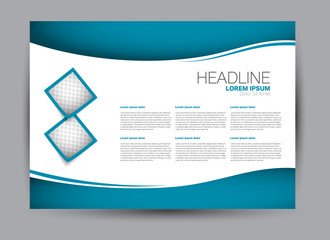 Flyer, brochure, billboard template design landscape orientation for business, education, school, presentation, website. Blue color. Editable vector illustration.