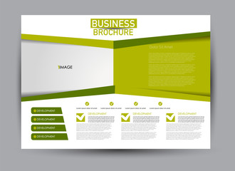 Flyer, brochure, billboard template design landscape orientation for business, education, school, presentation, website. Green color. Editable vector illustration.