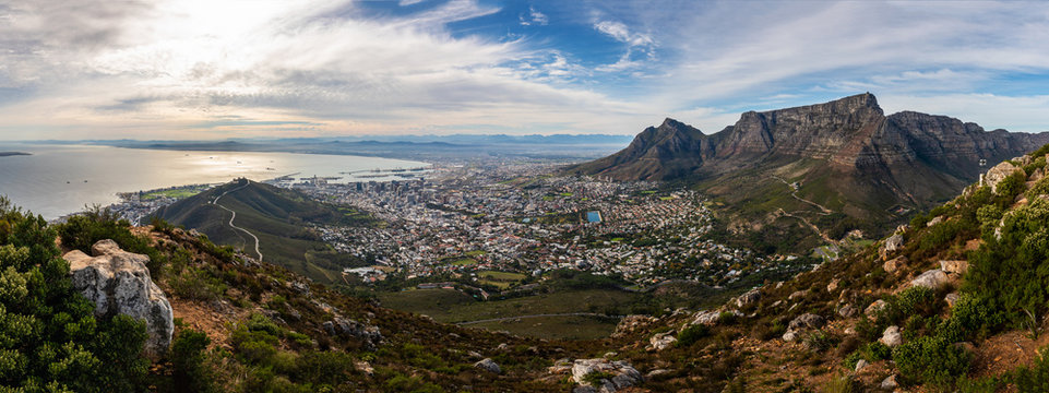 Panoramic view on capetown shot from the Lion's Head