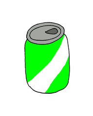 Funny illustration of a can of a refreshing soft drink