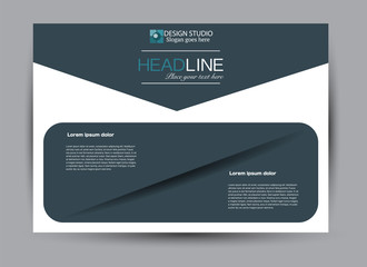Flyer, brochure, billboard template design landscape orientation for business, education, school, presentation, website. Blue color. Editable vector illustration.