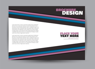 Flyer, brochure, billboard template design landscape orientation for business, education, school, presentation, website. Blue and pink color. Editable vector illustration.